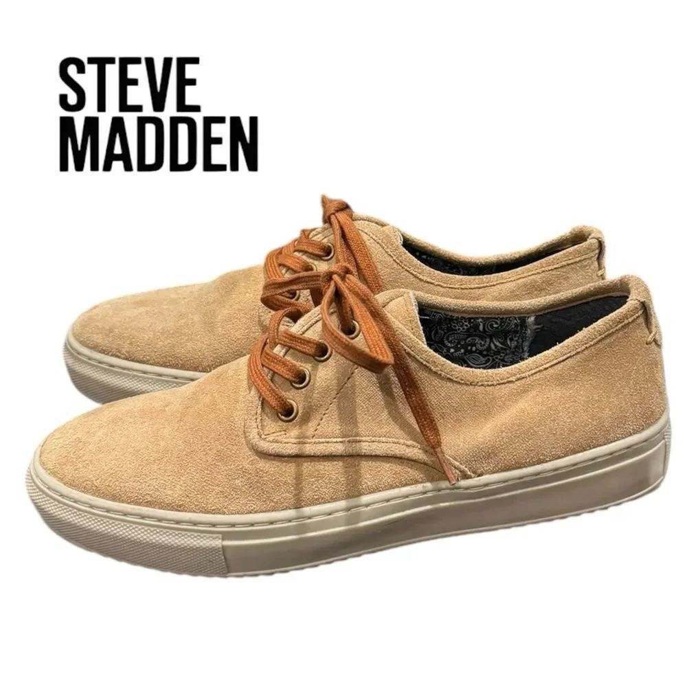 Steve Madden Men's Tan Suede Leather Lace-up Sneakers 8.5